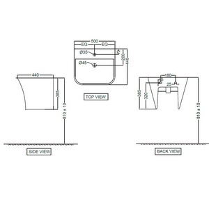 Раковина подвесная, 500*440*385 мм, крепеж в комплекте, цвет белый, ZZ Jaquar Aria ARS-WHT-39803