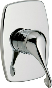 Смеситель для душа, встраиваемый в стену , (maniglia PL / рукоятка с пластик. вставкой белого цвета), (цв.хром)  ZZ 3M Piccadilly 2108 CC + maniglia PL CC