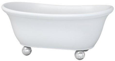 Ванна 1735х990хh720мм,отдельност,литой камень S-Sense, поверхность глянец, литые ножки полир.алюминий, слив-перел. цв.хром, Alba XX