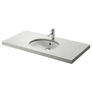 Раковина встраиваемая в столешницу снизу, овальная 540х450хh172мм, без отв.д/смесит, с переливом, крепёж в компл., CeFiONtect,  ZZ Toto Public LW764Y#XW