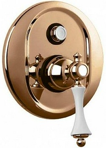 Смеситель для душа, встраиваемый в стену, с переключателем, (цв.бронза, ручка цв.белый),  ZZ Cezares Margot MARGOT-VDIM-02-Bi