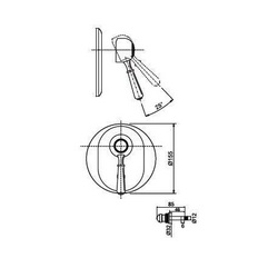 Смеситель для душа, встраиваемый в стену, с переключателем, (БЕЗ внутр.части арт.F3000), (цв. бронза),  ZZ Fima Carlo Frattini Bell F3369Х2BR
