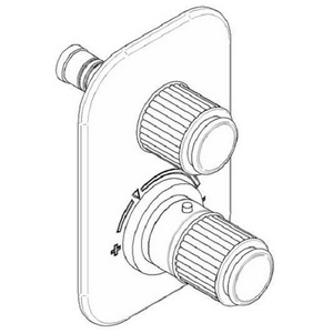 Смеситель-термостат для душа, встр. в стену, с регул. напора (внешняя часть БЕЗ внутр. арт. 5300А), (цв. золото (Dore))  ZZ THG Jaipur Satin cristal A9B-F01-5300B