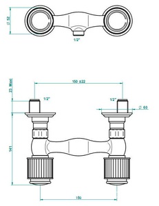 Смеситель для душа, шланг, (цв. золото (Dore))  ZZ THG Jaipur Aragonite A9A-F01-64