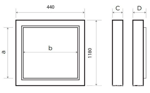 Люк сантехнический ревизионный  118(в)*44(ш) см, одностворчатый, открывание нажатием, ключ для регулировки в комплекте ZZ Люкер AL-KR ALRK 118/44
