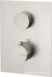 Смеситель-термостат для душа, встраиваемый в стену, на 1 потребителя, (цв. тертая сталь),  ZZ 3M 5mm RWIT 2587 IS 35