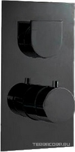 Смеситель-термостат для душа встраиваемый в стену, с переключателем, на 3 "Потребителя", (цв. чёрный/хром),  ZZ 3M Ran 7572RN NC