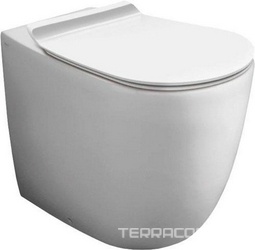 Унитаз 56х36,5см,приставной,монтаж с встр. в стену бачком или бачком арт.СЕ09/D 20,безободковый,(без сиденья), БЕЗ крепежа к полу арт.F 88, Vignoni ZZ