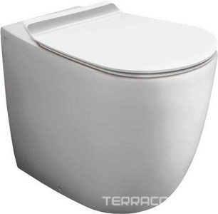 Унитаз 56х36,5см,приставной,монтаж с встр. в стену бачком или бачком арт.СЕ09/D 20,безободковый,(без сиденья), БЕЗ крепежа к полу арт.F 88,  ZZ Simas Vignoni VI 01