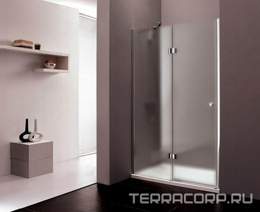 Дверь в нишу 1200хh1950мм, (1180-1208)x1950, с неподв. сегмент, "Левая" петли лев(вход 540мм), (стек/текстур"Punto", 6мм, фурнит. цв.хром),  ZZ Cezares Verona VERONA-B-12-120-P-Cr-L