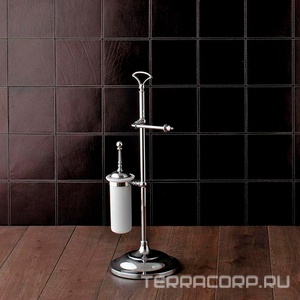 Гарнитур для туалета, напольный, свободностоящий (ёрш и держатель для т/б), (хром)  ZZ Devon & Devon Single SL12CR