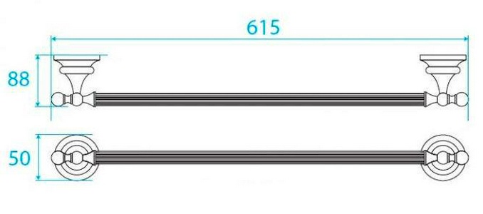 Полотенцедержатель 60см, (цв.золото),  ZZ Cezares Olimp OLIMP-TH06-03/24-M