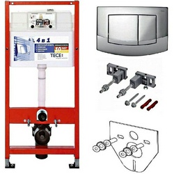 Комплект для установки подвесн. унитаза,(застенный модуль, крепёж, прокладка звукоизол., панель 2-го смыва TECEambia пластик цв. ХРОМ ГЛЯНЕЦ), TECE ZZ