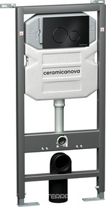 Инсталляция для унитаза Ceramicanova Envision с кнопкой Round, крепеж в комп., цвет черный ZZ Ceramica Nova Cubic CN1001B
