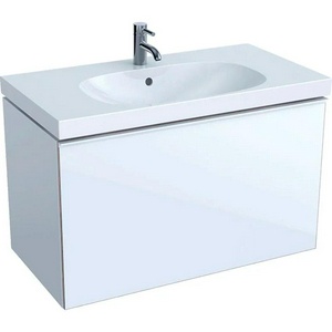 Тумба подвес 89хh53.5х47.6см,д/рак 90см арт500.642.01.2,500.623.01,нажим.выдв.ящик(фасад белое стекл,корпус белый глянц.лак),креп.в комп, ZZ Geberit Acanto 500.612.01.2