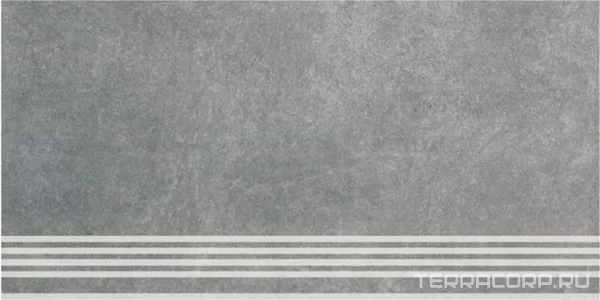 Ступени Kerama Marazzi Королевская дорога  серый темный обр. ступень гр. 30x60 ZZ Серый 