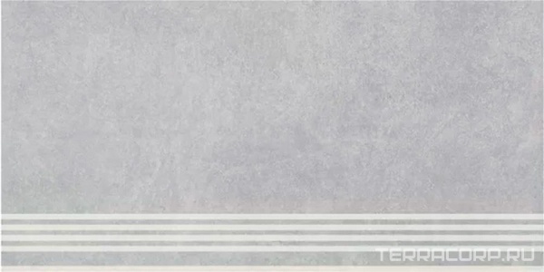 Ступени Kerama Marazzi Королевская дорога  серый светлый обр. ступень гр. 30x60 ZZ Серый 