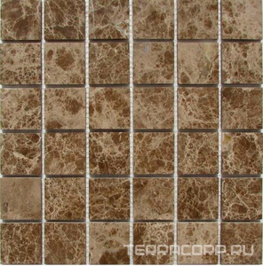 Мозаика Спектр-М Натуральный камень Мозаика из камня на сетке М20-038-48Р 30.5x30.5 Коричневый 