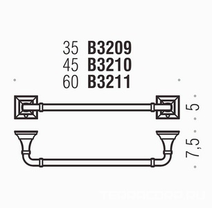 Полотенцедержатель 44,8 см, (цв.хром)  Colombo Portofino B3210.000