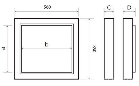 Люк сантехнический ревизионный  85(в)x56(ш) см, двухстворчатый, открывание нажатием, ключ для регулировки в комплекте ZZ Люкер AL-KR ALKR 85/56 двухстворч.