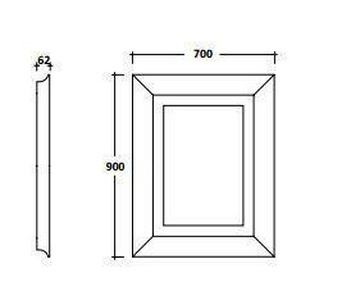 Зеркало 70хh90см, (не реверсивное), со встроенной подсветкой, (рамка дерево цв.  лак),  ZZ Galassia Ethos 8483NE