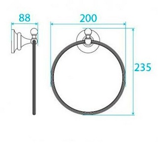Полотенцедержатель-кольцо, (цв.бронза),  ZZ Cezares Olimp OLIMP-RN-02-M