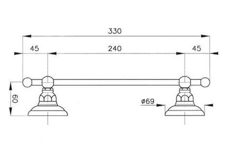 Полотенцедержатель 30см, (цв.гальван.золото),  ZZ Nicolazzi Classica 1483 GB