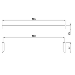Полотенцедержатель 45см, (цв. черный матовый),  ZZ Fantini Linea 92 13 7711