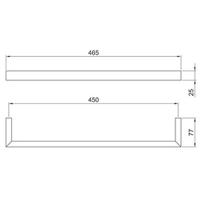 Полотенцедержатель 45см, (цв. черный матовый),  ZZ Fantini Linea 92 13 7711