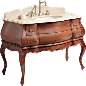 База под раковину, 125х61хh87см, с пятью выдв. ящиками, (БЕЗ столешницы арт.TO04хх и раковины арт.LSOT), (цв. Ciliegio Anticato),  ZZ Cezares Topazio TO02.02C Ciliegio Anticato