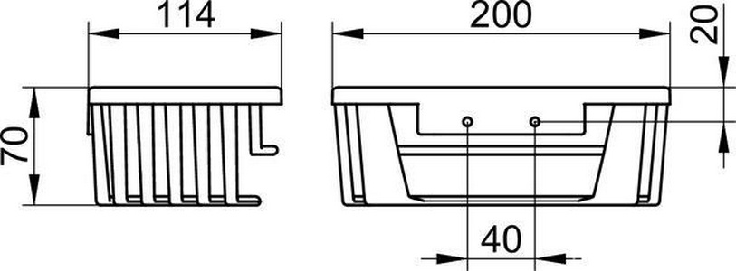 Полочка-решетка для ванны/душа 200х114хh70мм, (цв.хром), Keuco ZZ Keuco Универсал 24942 010100