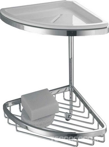 Полочка угловая двухярусная 18х18хh30см, (цв.хром/керамика) Complimenti ZZ Colombo Complementi B9601.000