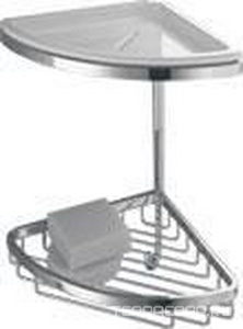 Полочка угловая двухярусная 18х18хh30см, (цв.хром/керамика) Complimenti ZZ Colombo Complementi B9601.000