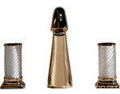 Смеситель для раковины на 3 отв., без д/к, (цв. бронза, ручки муранское стекло ручной работы),  ZZ Oasis Fortuny 000RBFNBRW