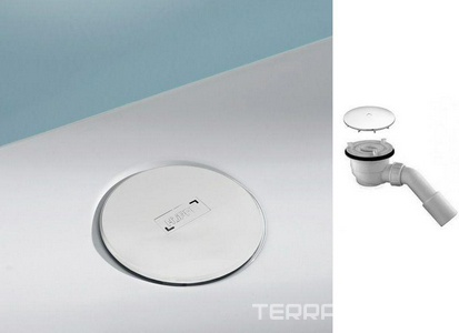 Набор деталей для слива (сифон для поддона) с круглой крышкой сливн. отверст.,(цв. белый),для поддонов со сливн. отв. 90мм,  KL Huppe Xerano 508055R55 / PL SDS