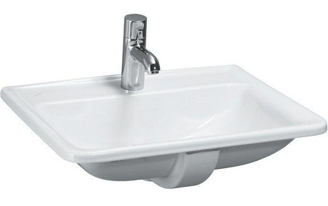 Раковина встраиваемая в столешницу сверху, прямоуг. 56х44см, с 1 отв.д/смес, с переливом,  ZZ Laufen Pro 8.1396.1.000.104.1