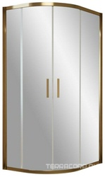 Душевое ограждение ZS-F 80x120x1900 мм, полукруглое, ассиметричное, профиль бронза, стекло сатин, БЕЗ поддона ZZ