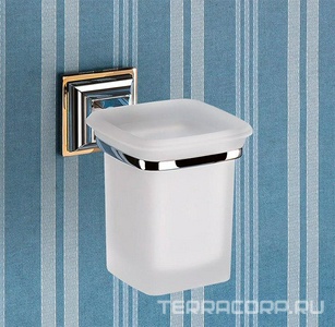 Стакан настенный, (стекло матовое, креплен. цв.хром)  Colombo Portofino B3202.000