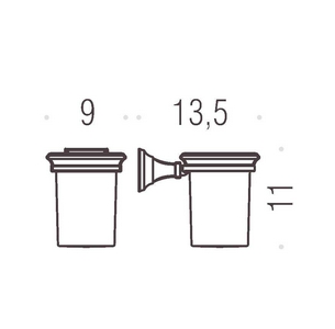 Стакан настенный, (стекло матовое, креплен. цв.хром)  Colombo Portofino B3202.000