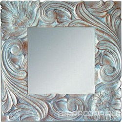 Зеркало 59х59х4,5см, в раме из красного дерева с ручной резьбой, Little Bloom ХХ