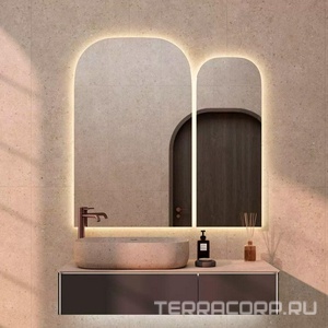 Зеркало 72*h115 мм, с фоновой подсветкой, сенсор со сменой цвета подсветки и антизапотевание Kerama Marazzi VETRATA VE.R.mi.115\WHT