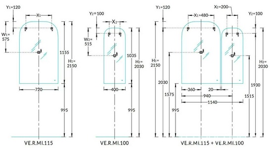 Зеркало 72*h115 мм, с фоновой подсветкой, сенсор со сменой цвета подсветки и антизапотевание Kerama Marazzi VETRATA VE.R.mi.115\WHT