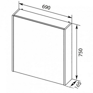 Зеркало  70 см, цвет белый, без светильника XX Aquanet Палермо 203942