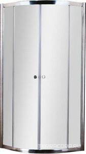 Душевой уголок 800х800хh1850мм, 1/4 круга, R550мм, 2 сдвижные дверцы с 2-мя неподв. сегм. (стекло прозрачное, 5 мм, фурнит. цв.хром),  ZZ Cezares Pratico PRATICO-R-2-80-C-Cr