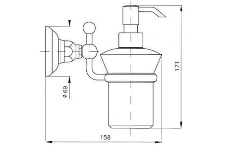 Дозатор настольный, (белая керамика, цв. хром),  ZZ Nicolazzi Classica C1489 CR