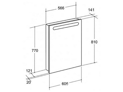 Зеркало-шкаф для мебели -левое, 60,6х81х14 см, с подсветкой,  цвет белый ZZ Roca Victoria Nord ZRU9000029