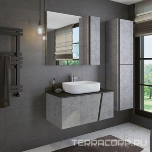 Зеркало-шкаф Comforty  90, цвет  бетон светлый ZZ Comforty Эдинбург 00004147981