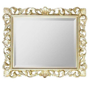 Зеркало прямоуг. в дерев. резной раме 94х74см (верт./гориз. монтаж), (цв. золото), крепёж в компл.,  ZZ TW Collection Bristol 71139 oro