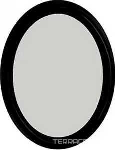 Зеркало 900х620мм, овальное, в раме, верт./гориз. монтаж (цв.  глянец),  ZZ Simas Lante LAS1 nero