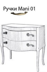 Тумба 85х52хh80см (цв. Perla), 2 выдвиж. ящика, 4 ножки, ручки арт. Mani 01. цв. бронза, (под раковину арт. LAVAB90), Suzie ZZ